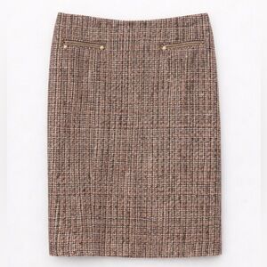 Etcetera Tweed Pencil Skirt with Gold Hardware Size 8
